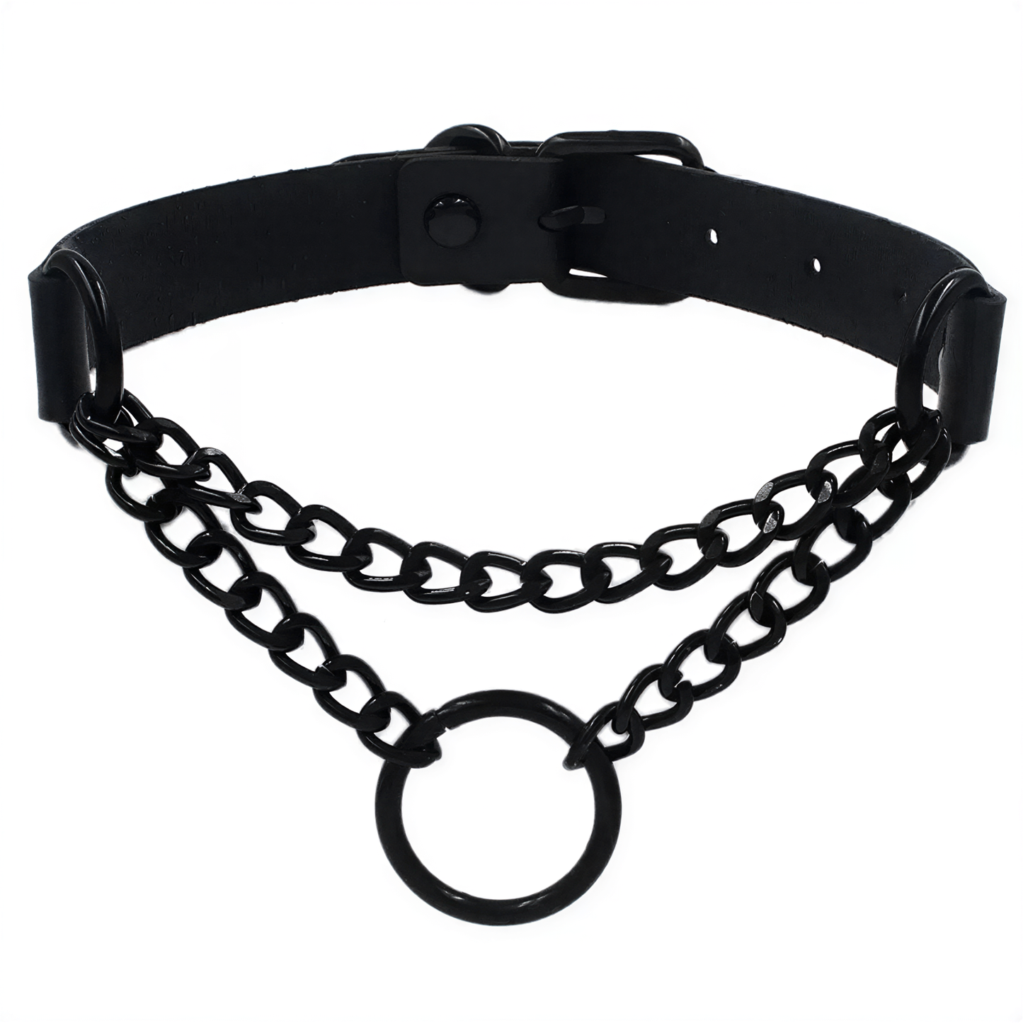 Punk Heart Lock Choker in Black Black — alt