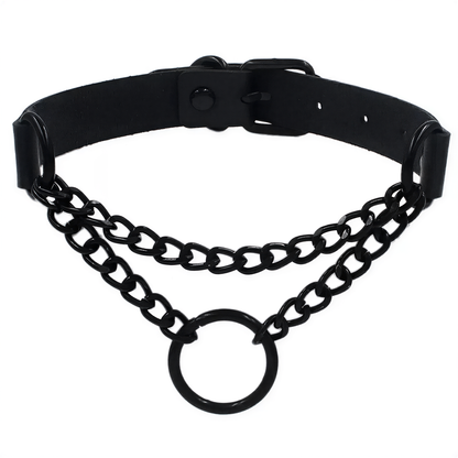 Punk Heart Lock Choker in Black Black — alt