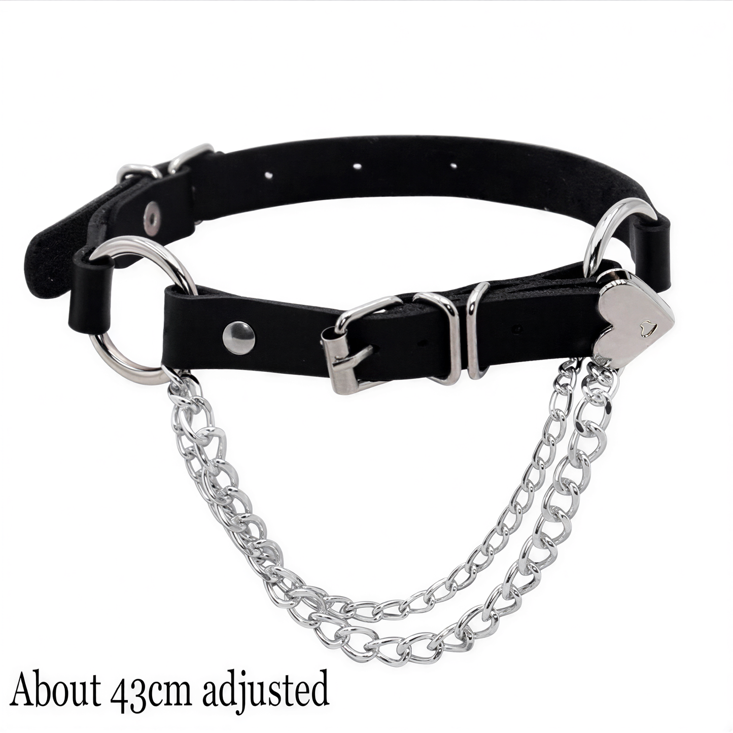 Punk Heart Lock Choker in Heart Chain — cyberpunk