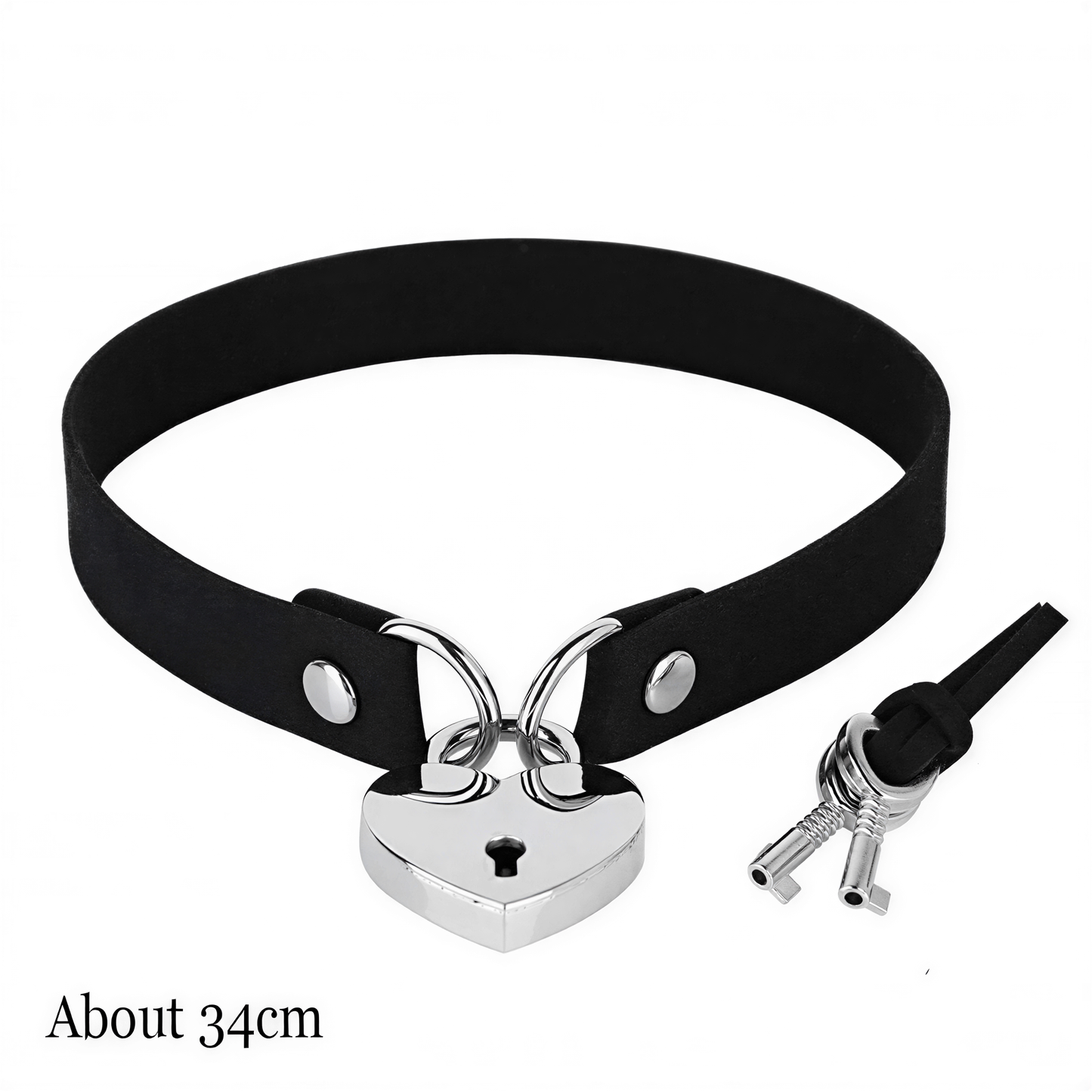 Punk Heart Lock Choker in Lock Key Rope — cyberpunk