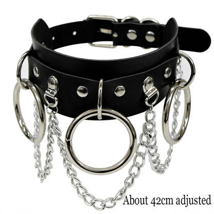 Punk Heart Lock Choker in Chain Ring — cyberpunk