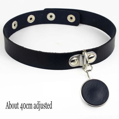 Punk Heart Lock Choker in Black Round — cyberpunk