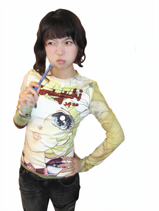 Anime Print Long Sleeve Tee