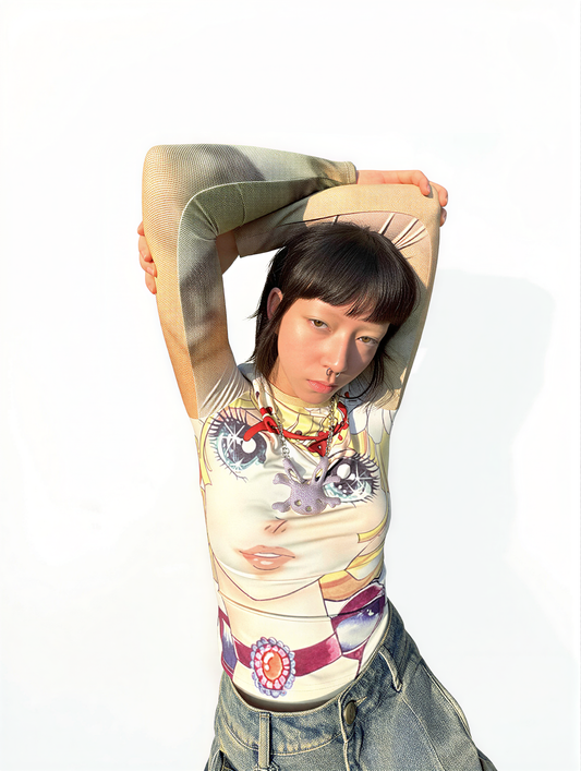 Anime Print Long Sleeve Tee