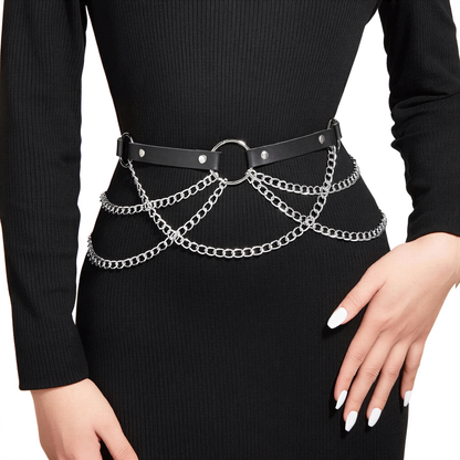 Belly Waist Chain Harness in b — cyberpunk