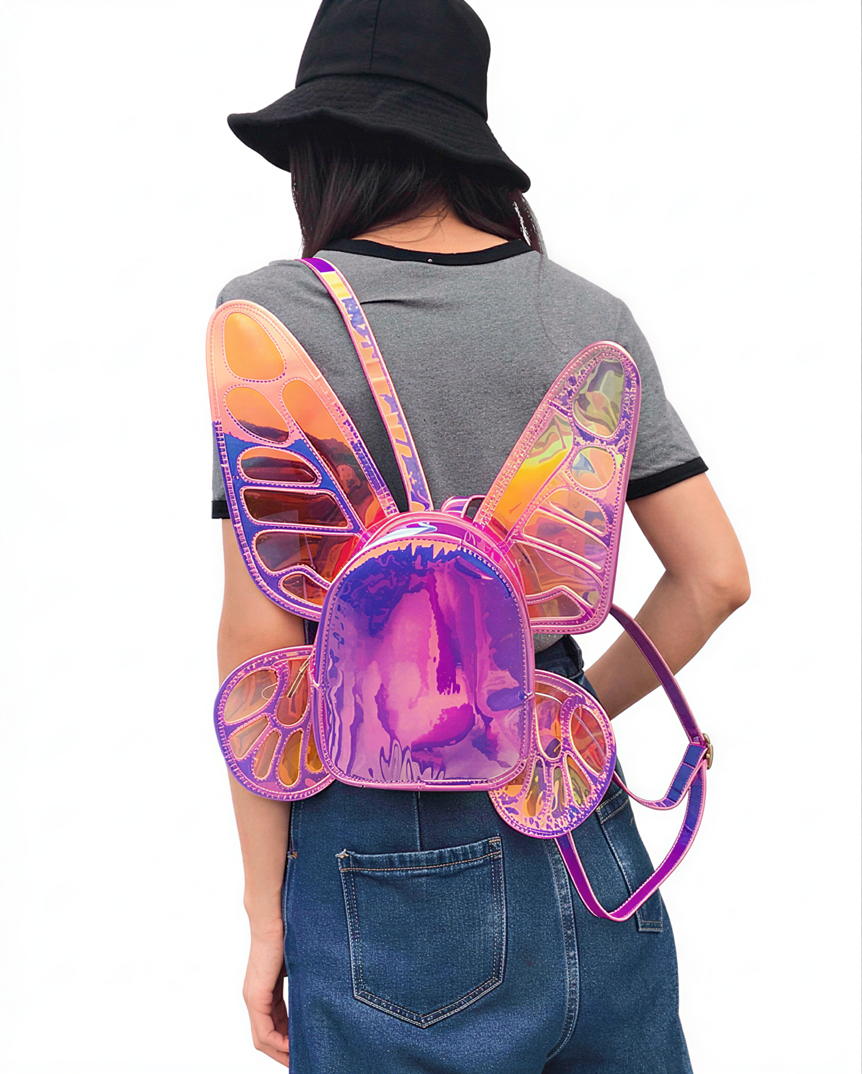detail view of Butterfly Wings Laser Pack, cyberpunk
