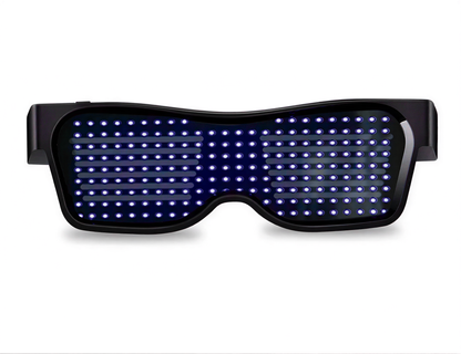 Scrolling LED Display Glasses in Blue Light — alt