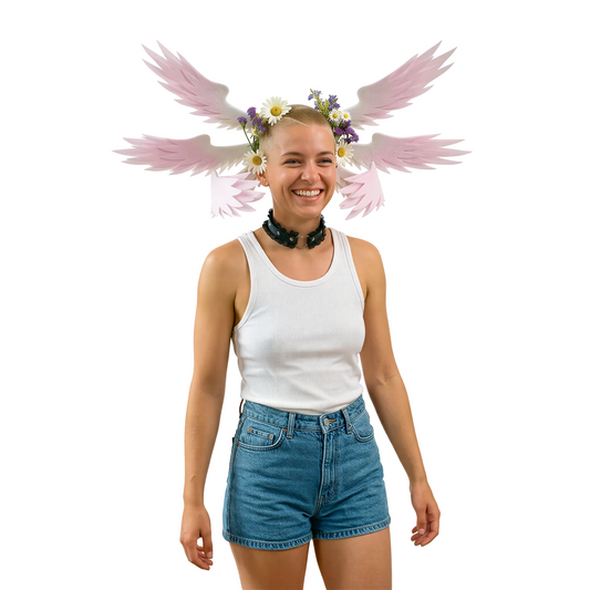 close-up of Cosplay Wing Headdress, retrofuture