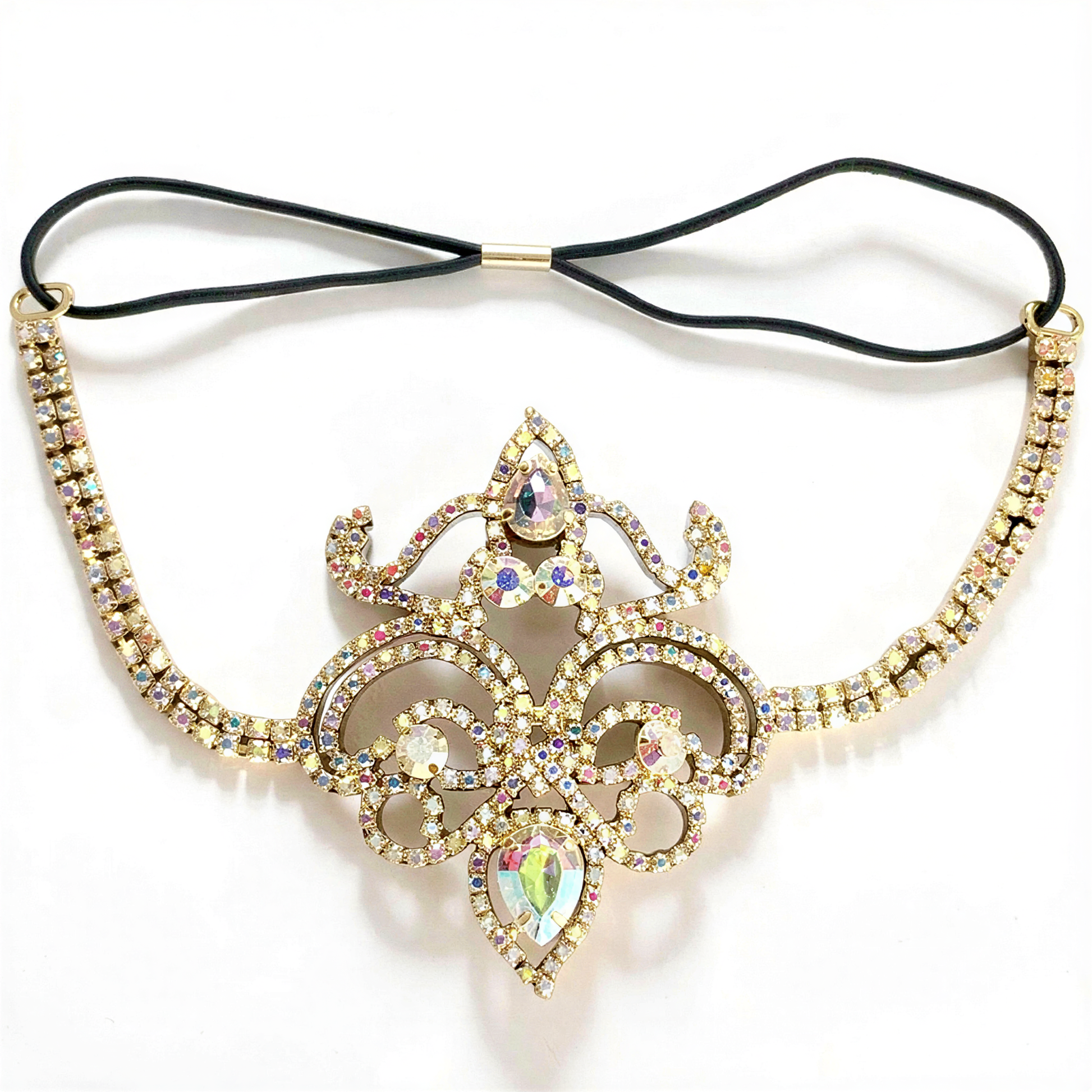 Crystal Thigh Chain in Gold — alt