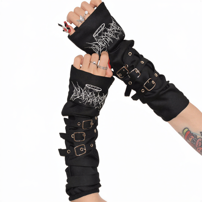 Dark Punk Buckle Arm Sleeves — alt from Technodystopop