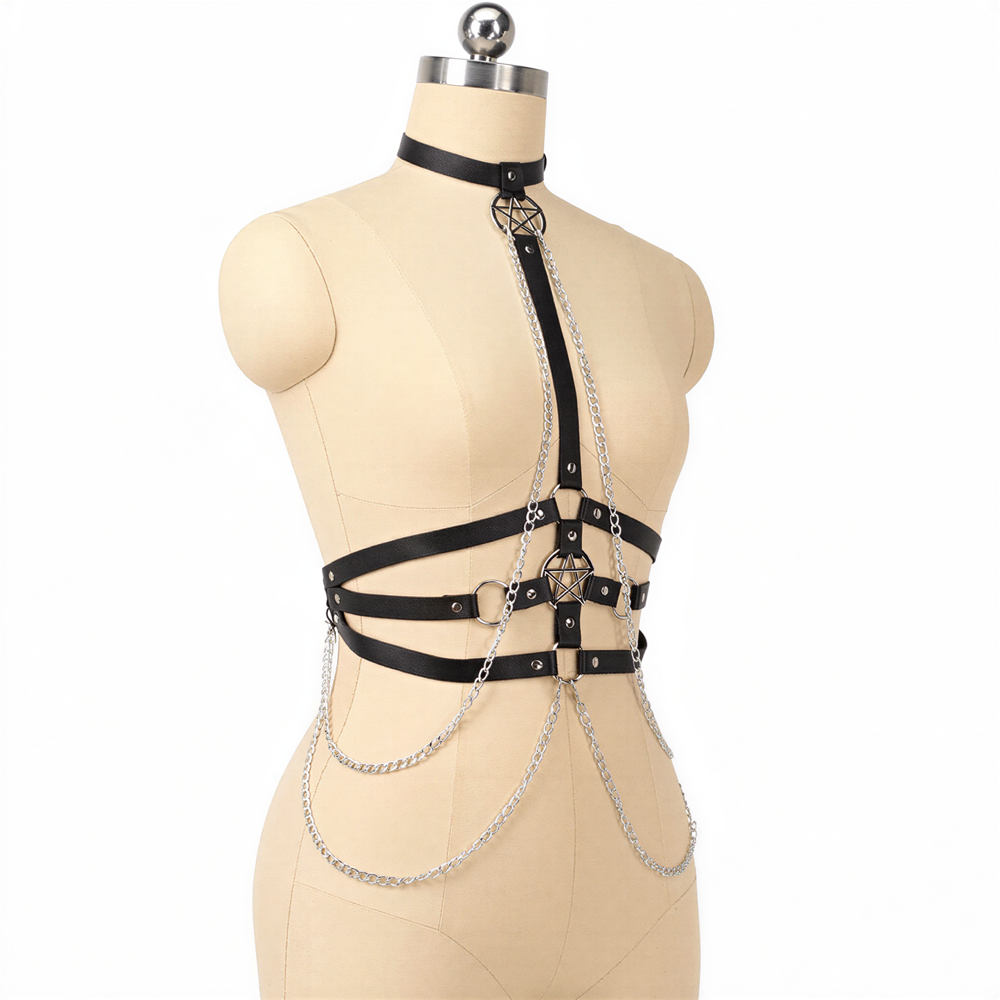 styling shot of Festival Body Chain Harness, alt