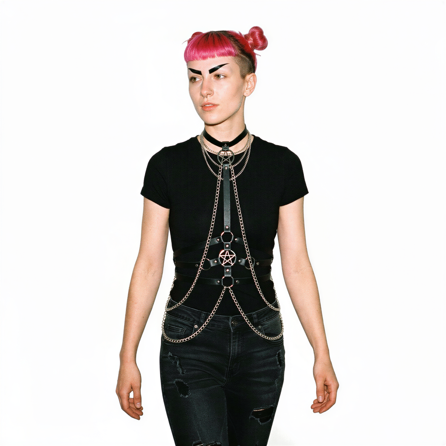 alternate angle of Festival Body Chain Harness, alt