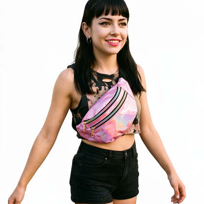 alternate angle of Holographic Fanny Pack, retrofuture