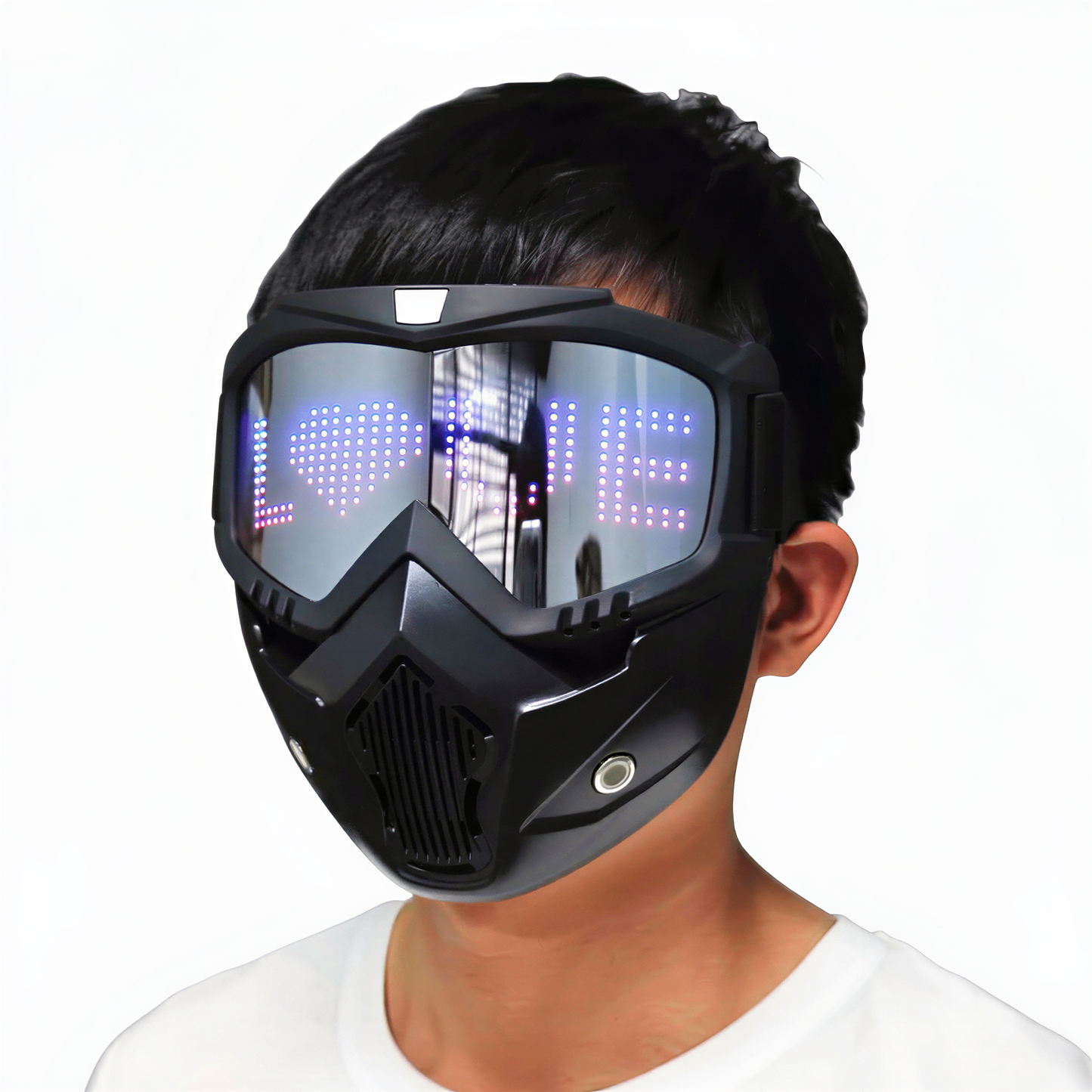 App-Controlled LED Matrix Glasses in Black — retrofuture