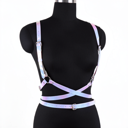 styling shot of Angel Wing Leather Harness, alt