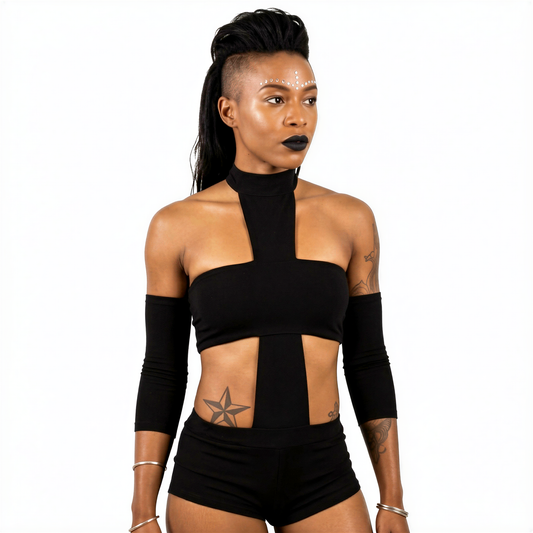 Retro Halter Romper — cyberpunk from Technodystopop