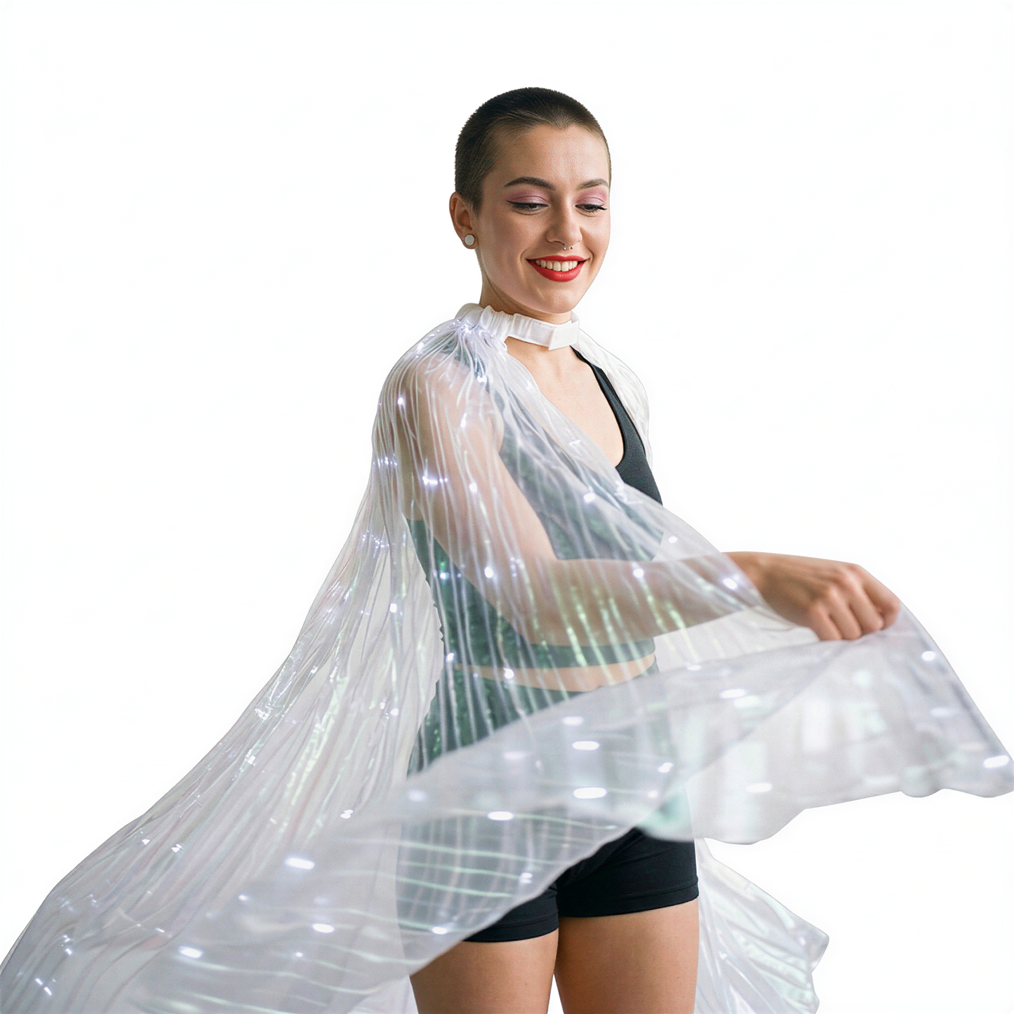 lifestyle shot of LED Butterfly Wing Cloak, alt