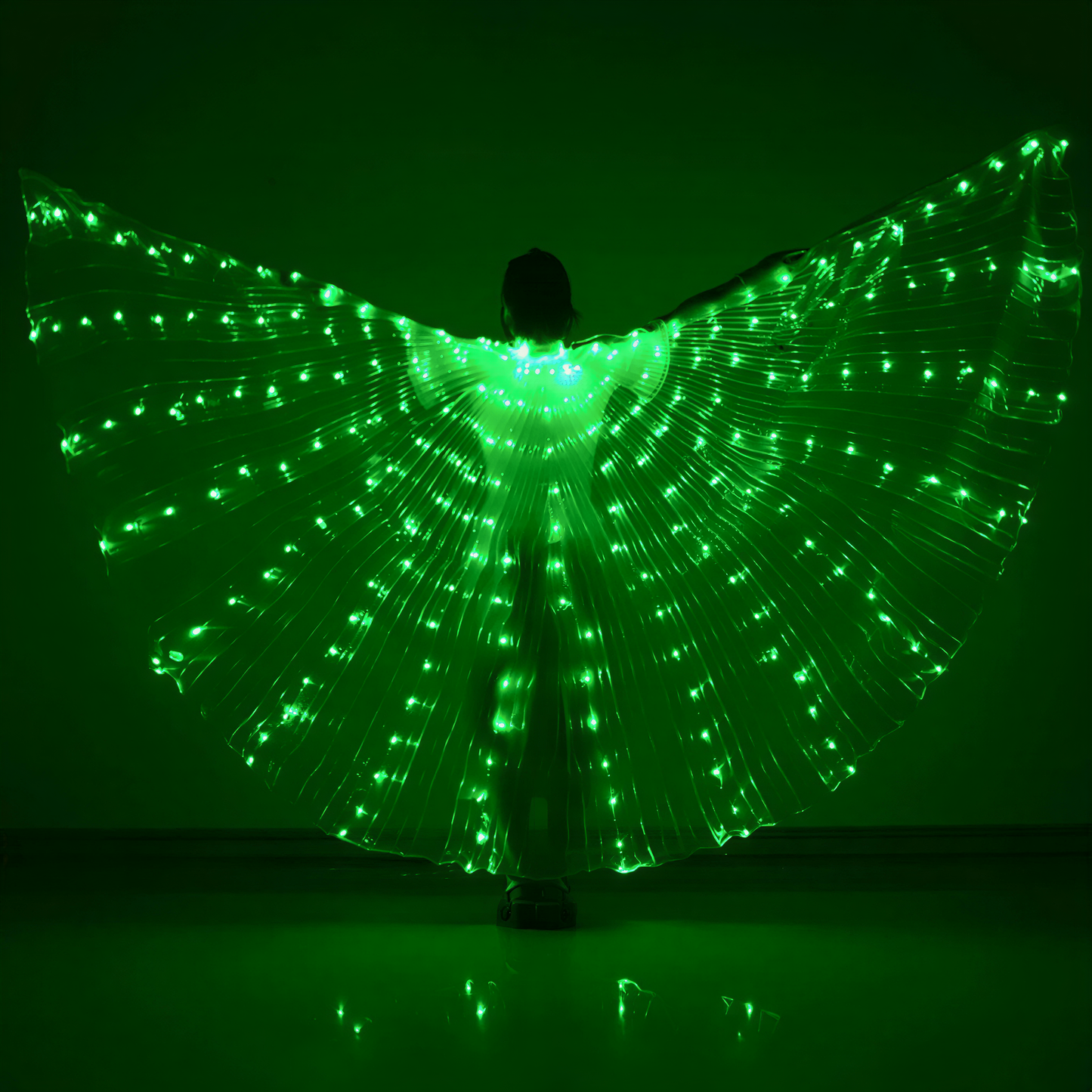LED Butterfly Wing Cloak in Green — alt