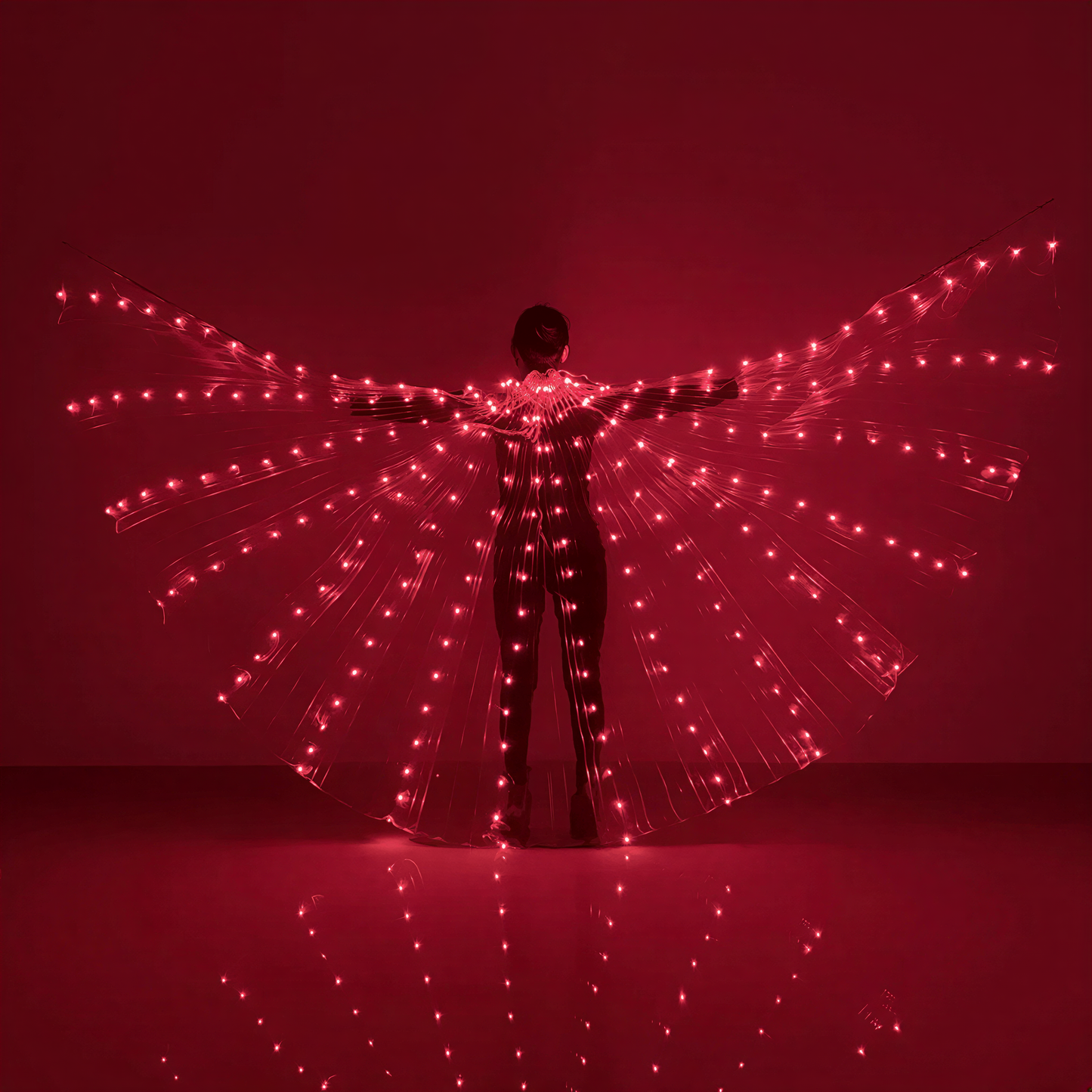 LED Butterfly Wing Cloak in Red — alt