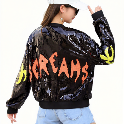 Evil Eye Sequin Bomber