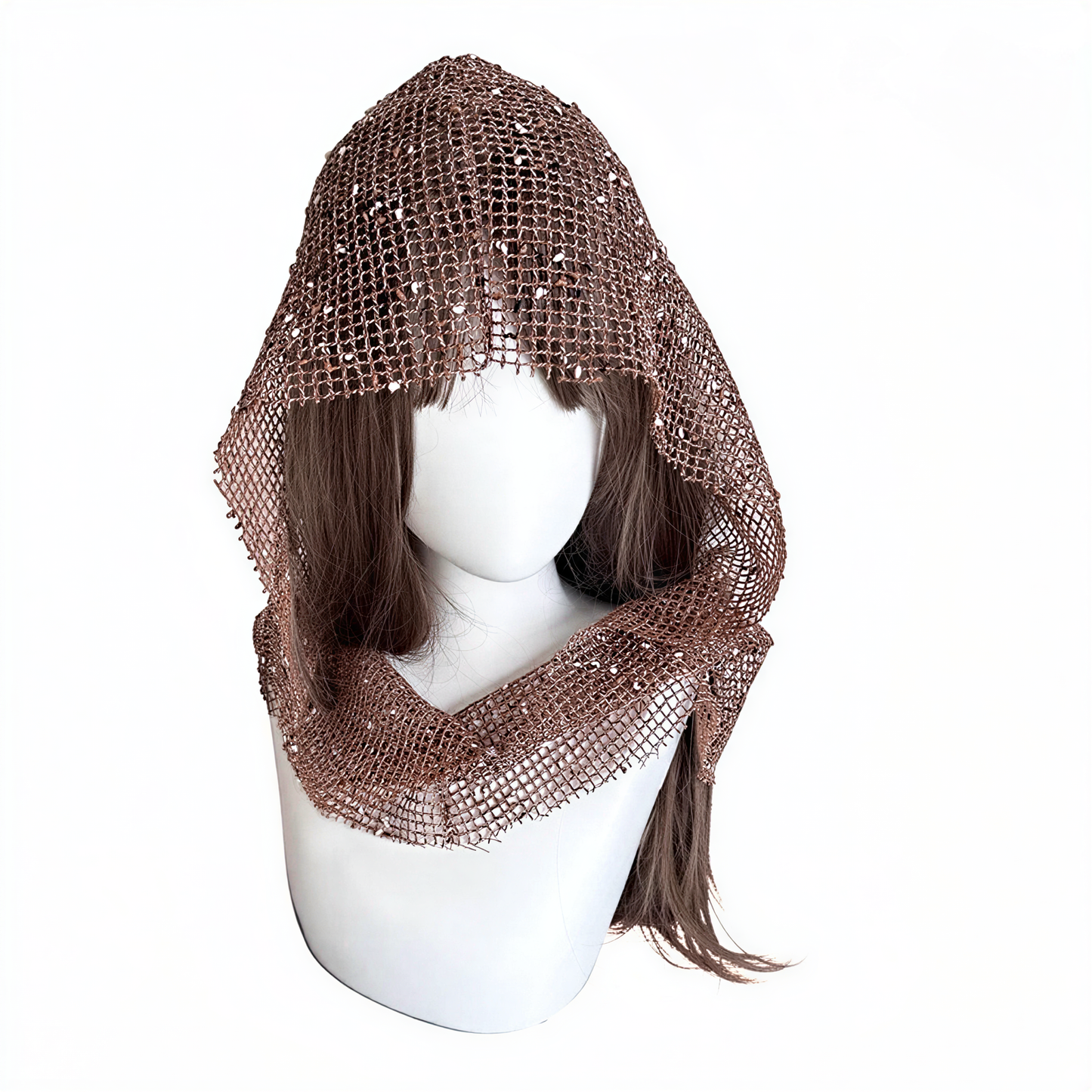 Sparkle Mesh Cowl Hood