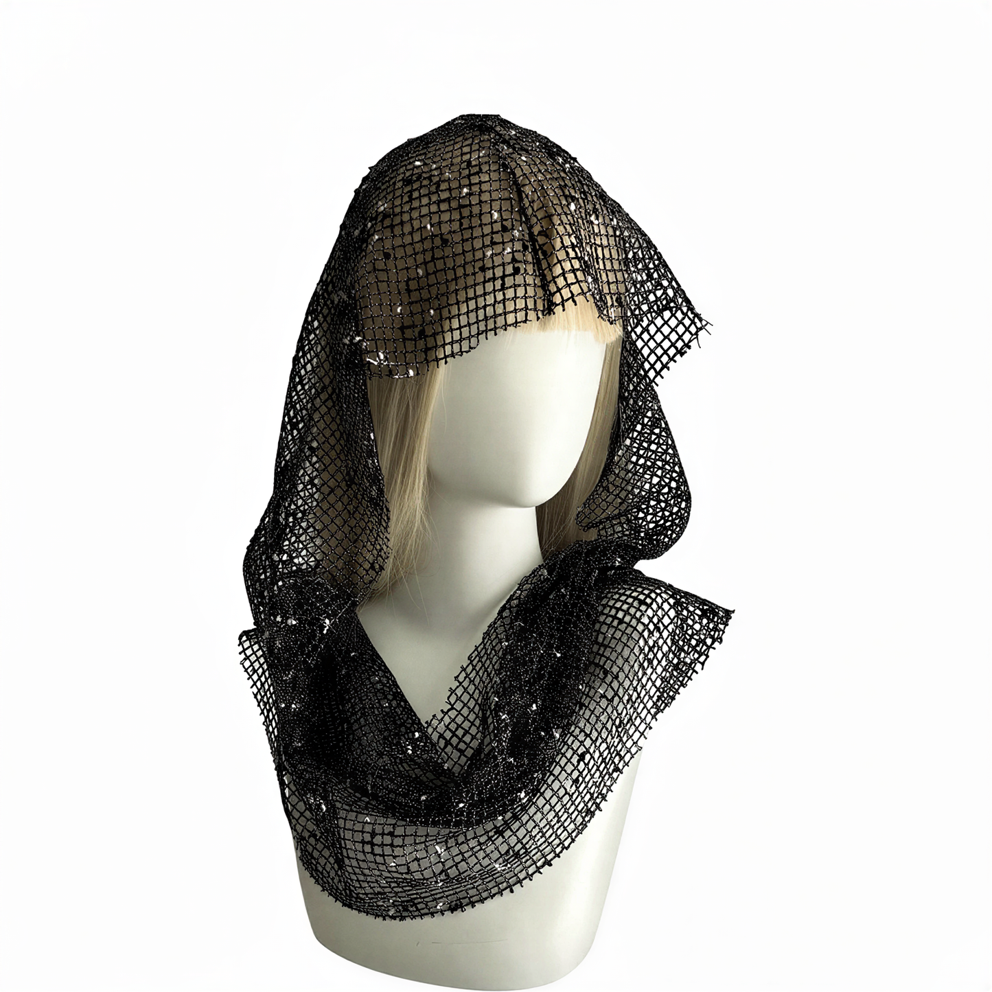 Sparkle Mesh Cowl Hood